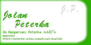 jolan peterka business card